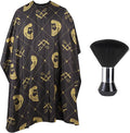 Professional Hair Cutting Cape with Neck Duster Brush, Waterproof Salon Barber Cape with Snaps, Barber Accessories (Hair Cutting Scissors and Men)