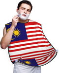 NOUZU Malaysia Flag Print Beard Bib Apron For Men, Beard Hair Catcher For Men Shaving Trimming,Beard Cape Cloth