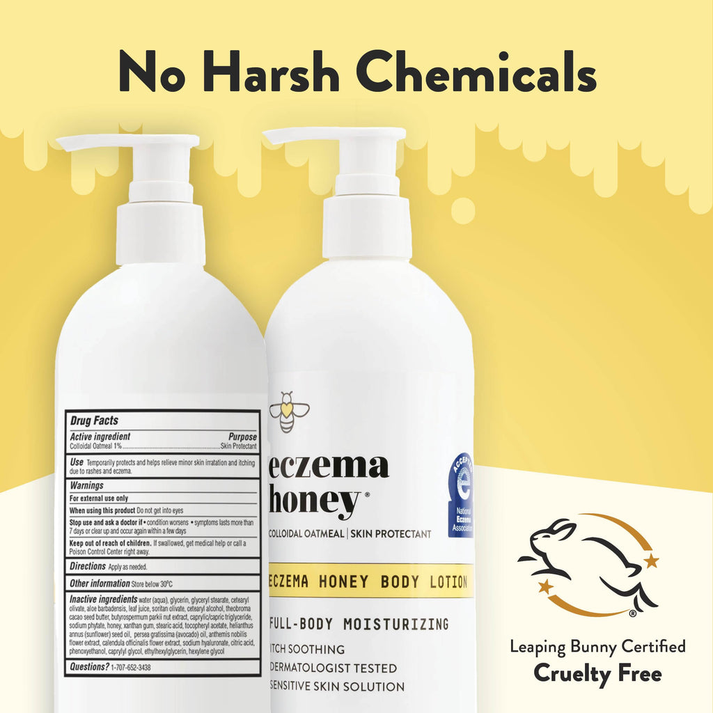 ECZEMA HONEY Oatmeal Body Lotion, Natural Dry Skin Repair (16 Oz)