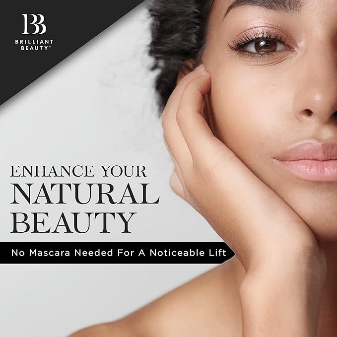 Brilliant Beauty Eyelash Curler with Satin Bag and Refill Pads - Award Winning - No Pinching, Just Dramatically Curled Eyelashes and Lash Line in Seconds - Get Gorgeous Eye Lashes Now (Platinum)