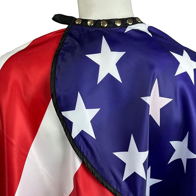 Barber Cape for Men, Haircut Cape Snap Closures, Professional Large Water-Resistant Hairdressing Gown for Hairstylist- 63”× 56”(American Flag Pattern)