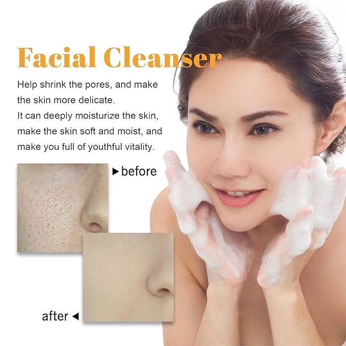 Yaper Turmeric Facial Cleanser, Deep Clean Brightening Face Glow Wash Turmeric Wash with Brush for All Skin. ﻿(1Pcs)