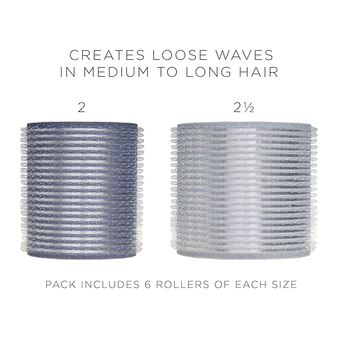 Fromm ProVolume Self-Grip Ceramic Ionic Thermal Hair Rollers, Set of 12 – Six 2" & Six 2.5" Professional Grade Rollers for Medium to Long Hair for Volume, Soft Waves, & Curtain Bangs, Hot Hair Rollers