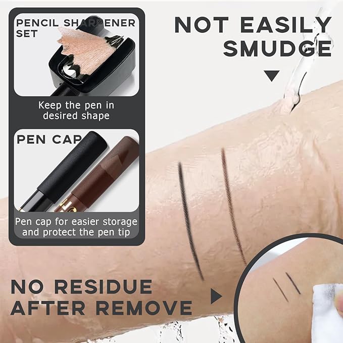 Noerrors 12Pcs Barber Pencil Set Hairline Enhancement Pencils Kit for Lineup Magic Beard Shaping Beard Guide Pen with Sharpener Barber Chalk for Beard Makeup Design for Men Black Tan Brown