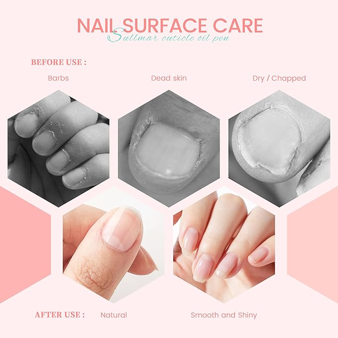 SULLMAR Nail Oil Cuticles Pens 8pcs Nail Care Kit 8 Smell Cuticle Pen Nutrition Oil Nail Art Professional Manicure Set for Nails Softener Nourish Skin