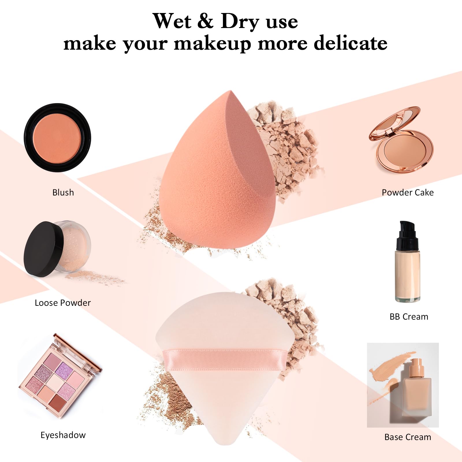 Toiletry Sponges Set Beauty Sponge with Holder Makeup Blender Flawless for Foundation, Liquid,Facial Makeup Tools Beauty Gift Set