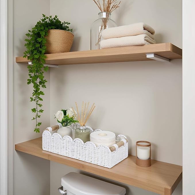 CubesLand Bathroom Basket Organizer, Toilet Tank Paper Storage Baskets 2PK