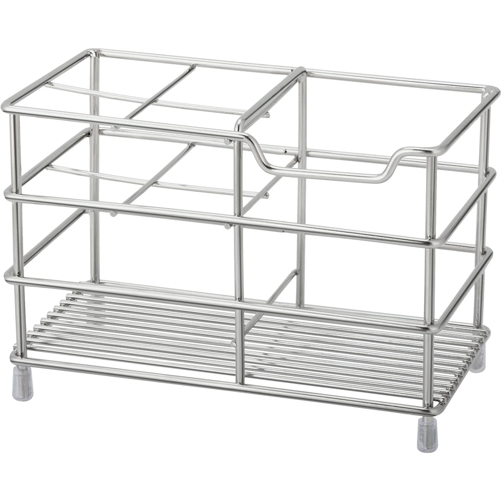 Urbanstrive 304 Stainless Steel Bathroom Toothbrush Holder Toothpaste Holder Stand Bathroom Accessories Organizer (Silver, Large)