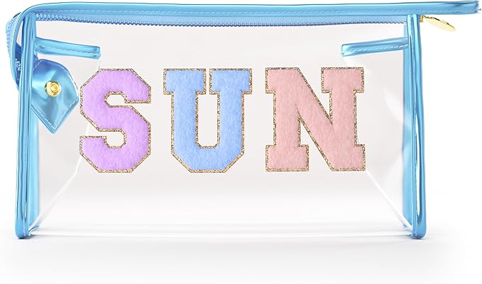 Clear Sunscreen Bag, Waterproof Makeup & Toiletry Pouch for Travel Beach