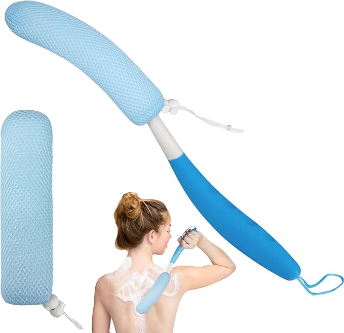Back Scrubber for Shower,15.35" Long Handle Shower Brush for Body