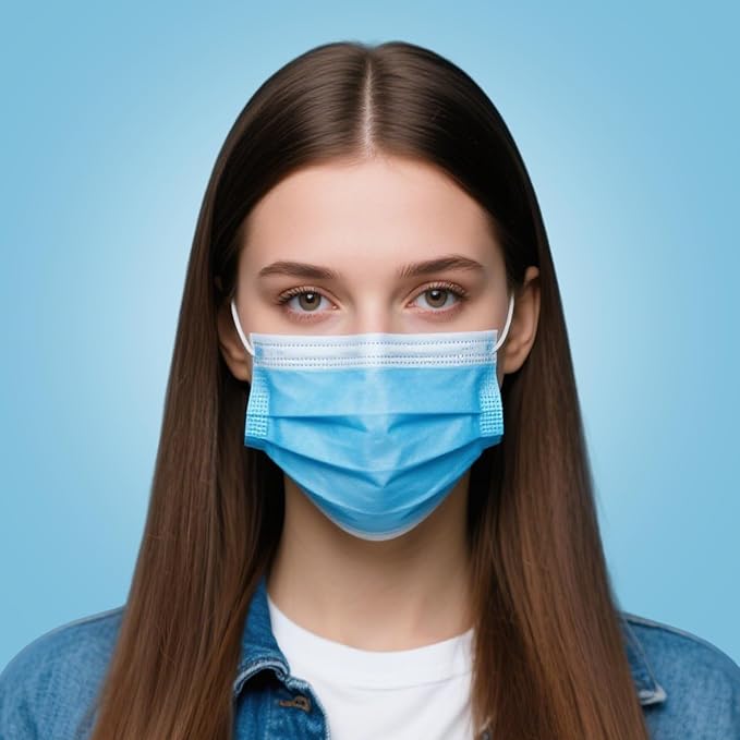 500 Pcs Blue Disposable Face Masks, 3 Ply Face Masks Disposable for Adults, Disposable Blue Mask