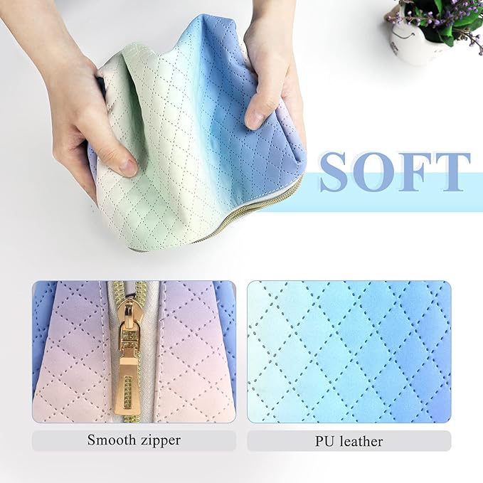 Aosbos Small Makeup Pouch, Travel Cosmetic Bags for Women,Travel Pouch