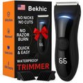 Bekhic Manscape Groin & Body Hair Trimmer for Men – Waterproof Pubic Hair Shaver & Ball Groomer with LED Light – No-Nick Ceramic Blade, 90-Min Runtime, Cordless Wet/Dry Clipper for Sensitive Skin