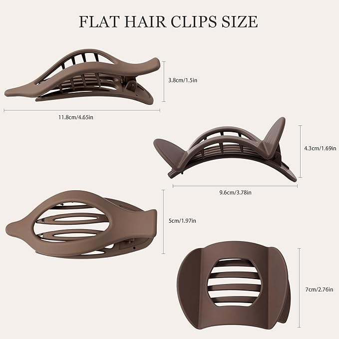 8 Pack Flat Hair Clips for Women, Valentine's Day Gifts, Matte Flat Claw Clips for Thick & Thin Hair No-Slip Strong Hold Hair Barrettes, French Duckbill Styling Accessories for Women