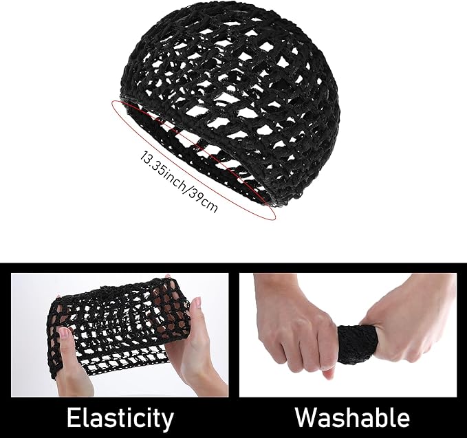 Wig Cap Thick Long Hair Caps Adjustable Net Mesh Braided Weaving Making Crochet Sew Weave Fishnet Grip Headband