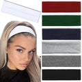 Trendy Elastic Headbands 7PCS - Soft Thick Cotton Cloth for Women's Hair Workout, Yoga, Running Sport
