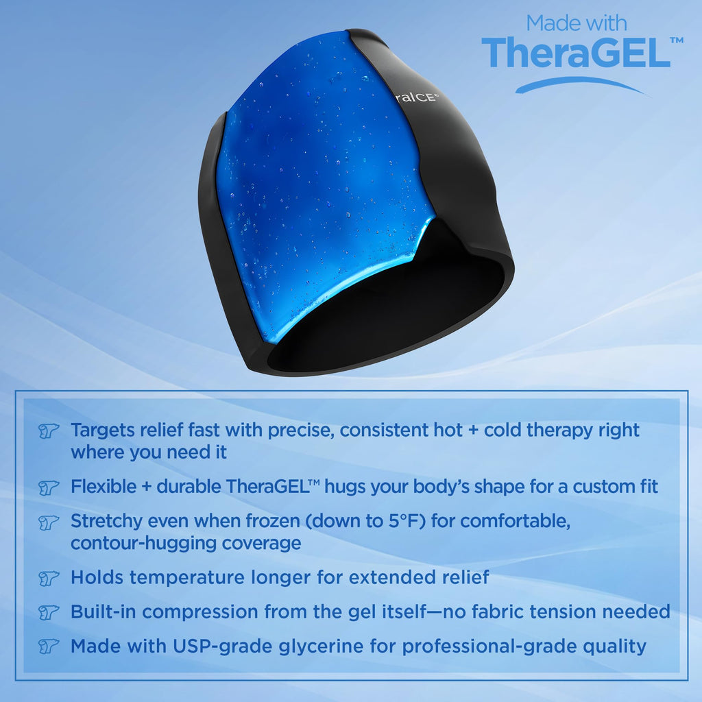 TheraICE Migraine Relief Cap PRO, Headache Hat Ice Pack Mask Cold Head Wrap