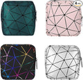 4Pcs Sanitary Napkin Storage Bag, Portable Period Bag for Teen Girls Woman, Pad Pouch Tampon for Purse, Reusable Zipper Period Pouches for Teen School Office Travel Feminine Care Organizer, Diamond