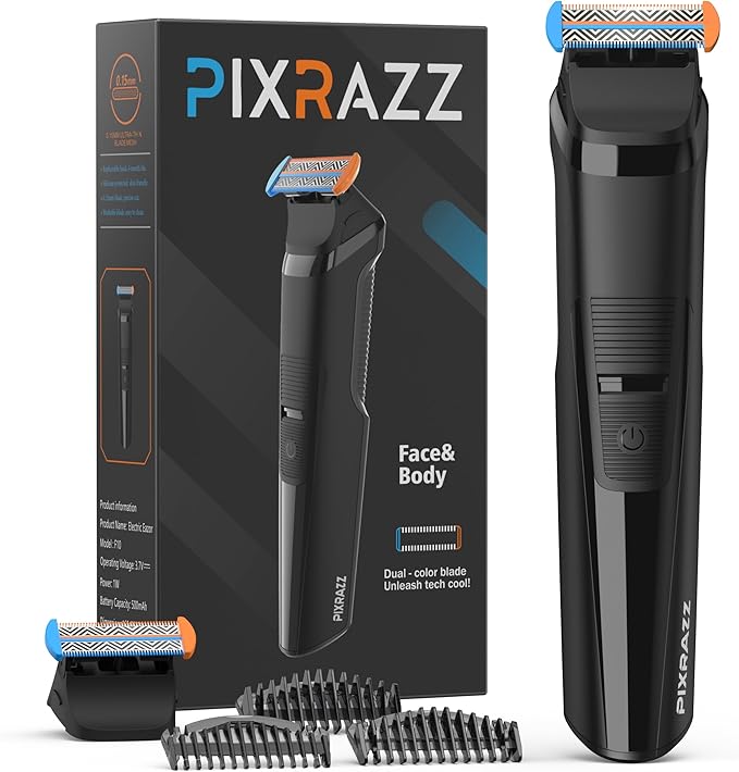 Electric Body Hair Trimmer – Beard & Ball Shaver for Men, Bikini & Groin Razor for Women – Manscape Groomer Kit with 3 Guards & 1 Extra Replacement Blades