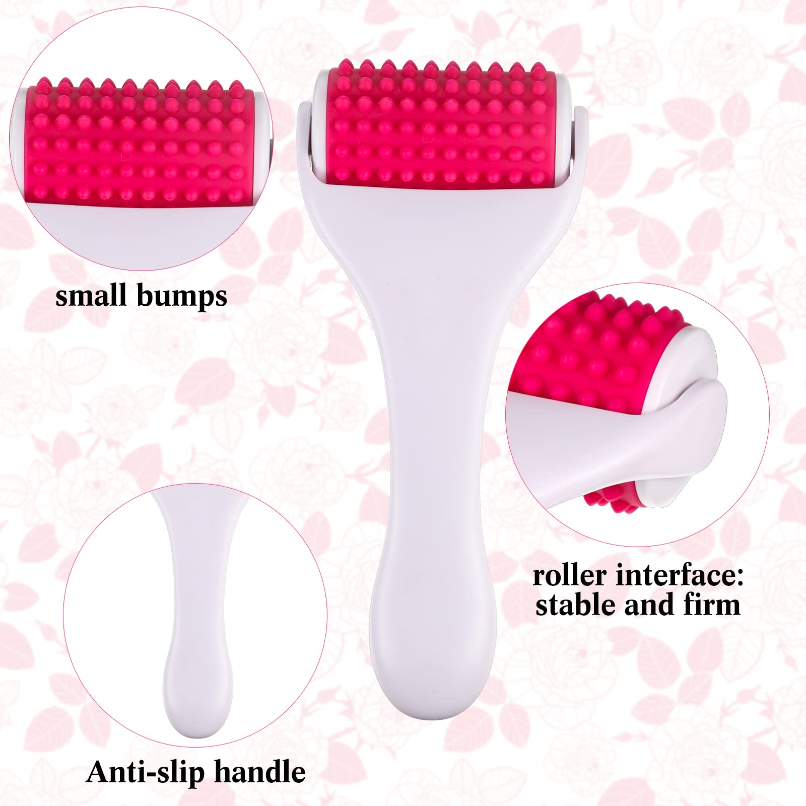 Tondiamo 2 Pcs Muscle Roller Portable Small Silicone Massager Roller Deep Tissue Muscle Massage Stick Cellulite Remover Scar Tissue Massager for Relief Face Neck Arm Back Leg(White,Silicone)