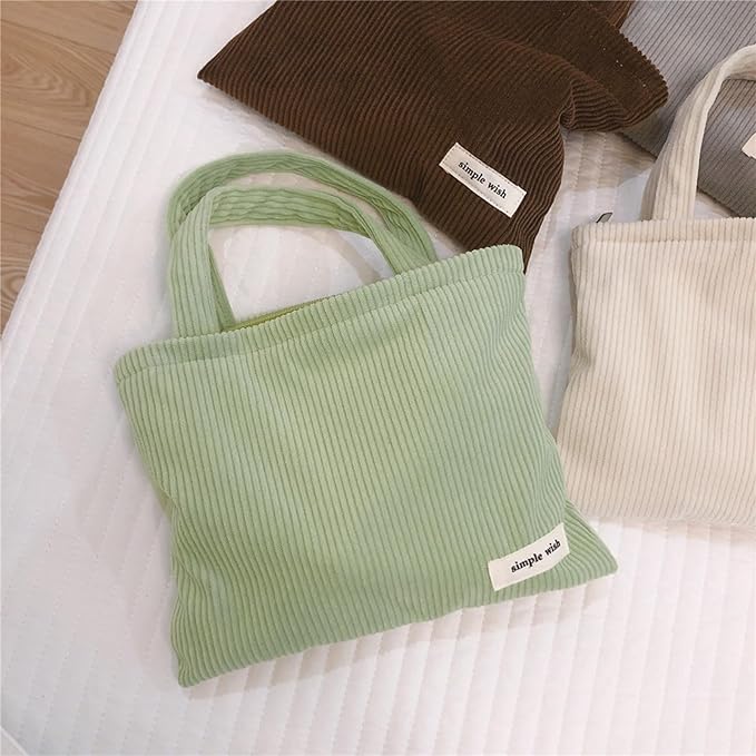 Wudygirl Makeup Bag Travel Cosmetic Bag for Women Small Makeup Pouch with Handle Zipper Cosmetic Pouch Handbag Aesthetic 8.3" x 6.7"(Light Green)