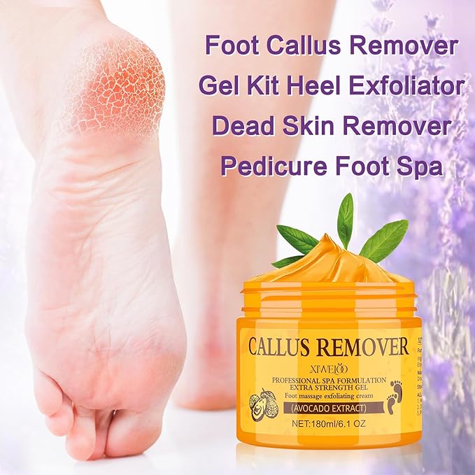 Pack of 4 lavender Himalayan Pink FOOT SOAK SALT Kit Tea Tree OiFoot Callus Remover Gel Kit Foot Files Set Moisturize, Foot Odor cream spa massager Epsom Salt pedicure at home spa