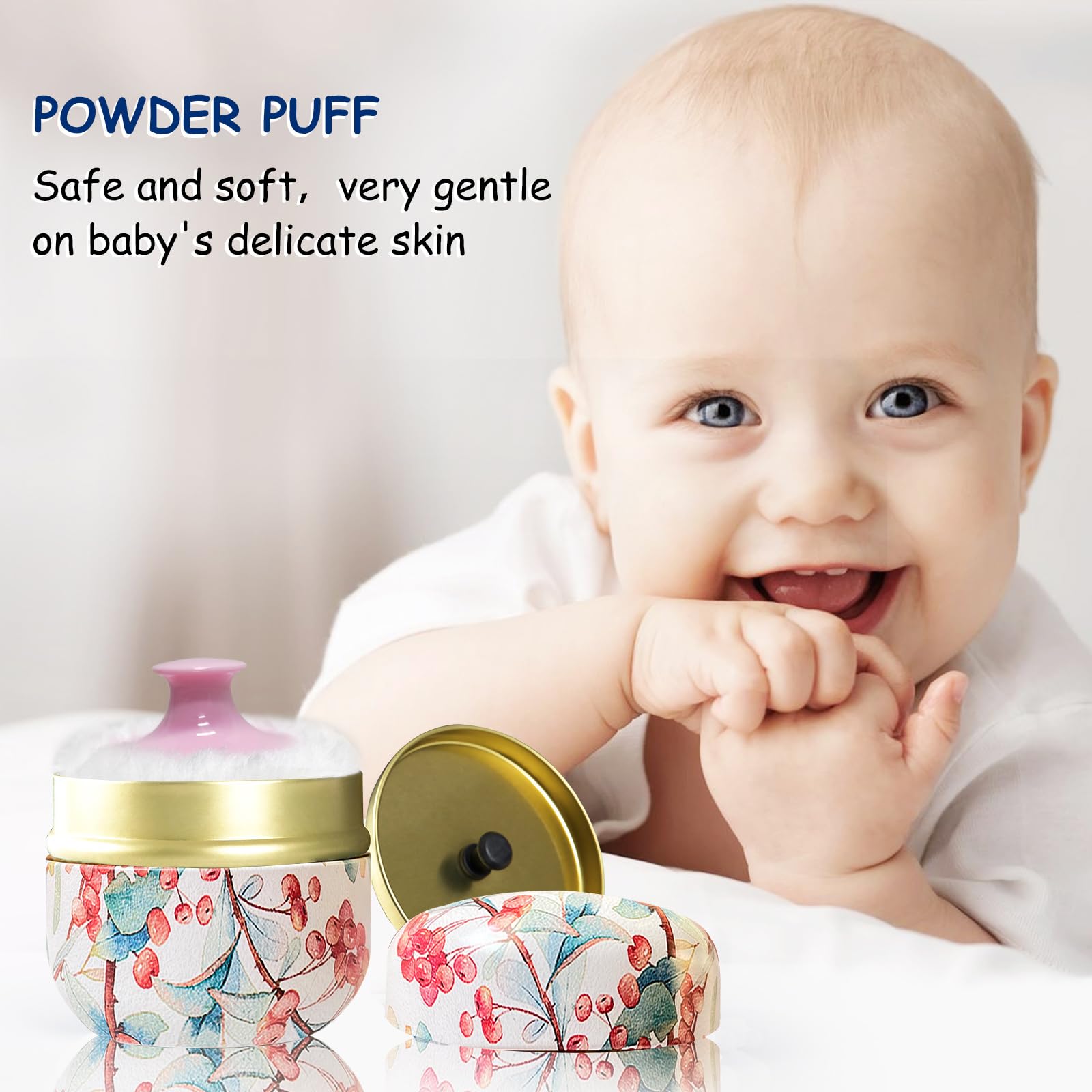 Qopoto Body Powder Puff and Container for Dusting Powder (Ormosia)