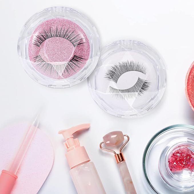 3 Pcs Empty Eyelash Case Holder Container Storage Organizer for False Lashes - Crystal Plastic Travel Individual Lashes Holder - Paper