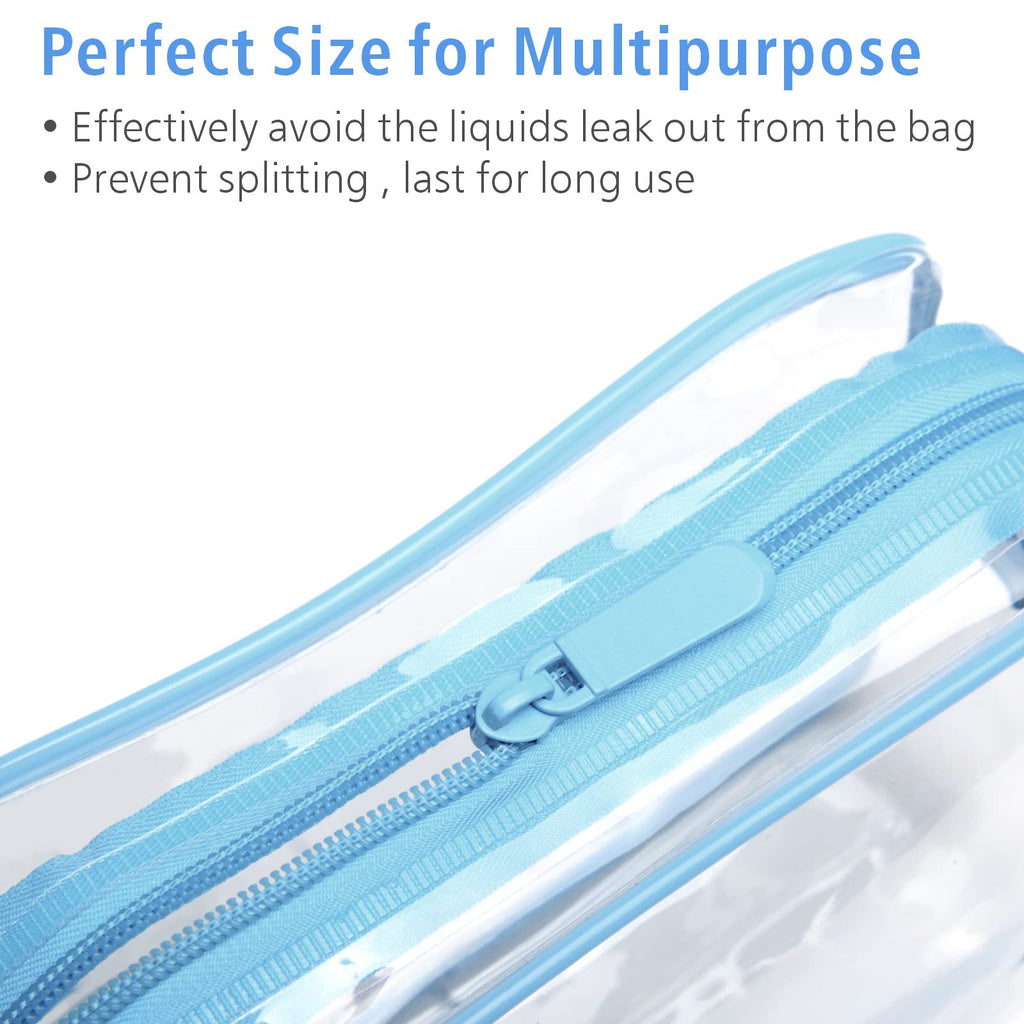 PACKISM TSA Approved Toiletry Bag - Clear Makeup Bag for Travel, Light Blue