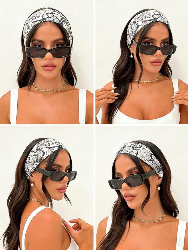 DRESHOW 6 Pack Yoga Sports Headbands for Women Elastic Non-Slip Headbands Running Workout Hair Bands