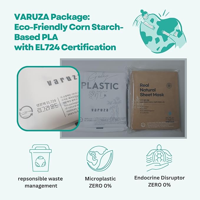 varuza Core Nourishing Sheet Masks with Niacinamide Serum 5% for Dry Skin Tranexamic Acid, Rice Face Mask for Glass Skin Care, Moisturizing Glowing & Anti-Aging, Cruelty Free, Fragrance Free 10 Count