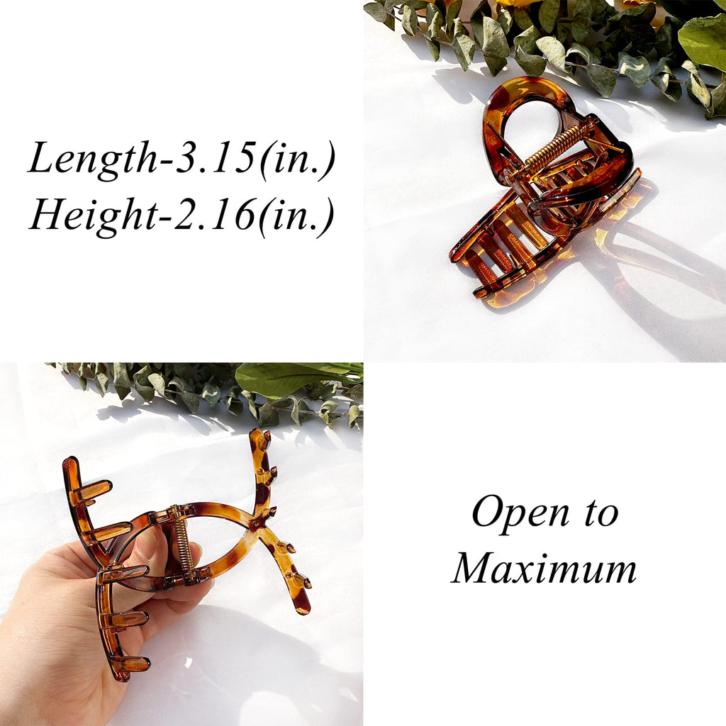 Big Hair Claw Clips Medium Size Butterfly Hair Clips for Women 3.15" Strong Hold Non-slip Jaw Clips Hair Accessories for Long Thick Thin Hair 6 Pcs