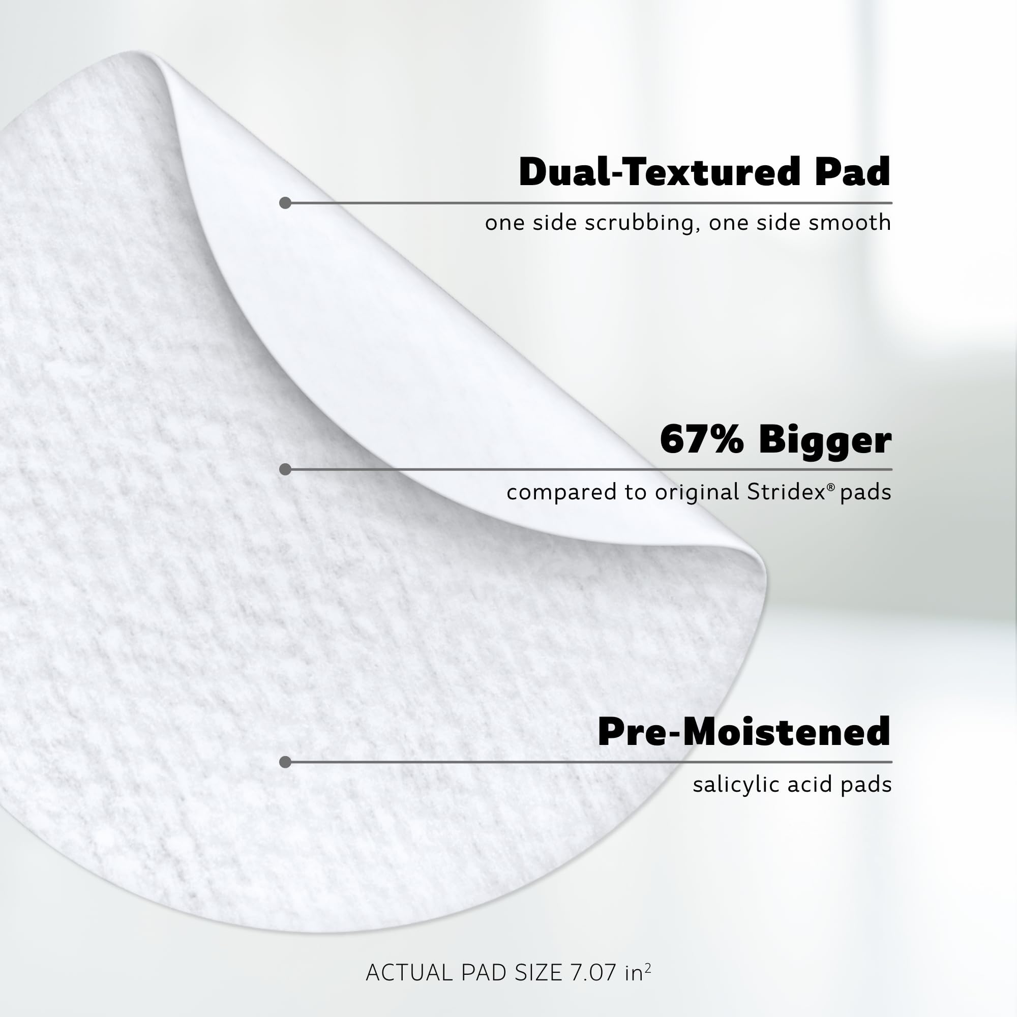 Stridex XL Face Body Pads, Exfoliating Salicylic Acid Acne Treatment, 90 Ct