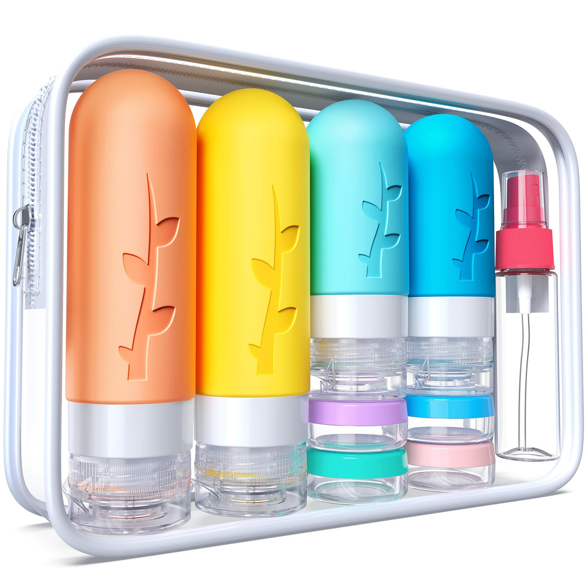 Tocelffe Travel Containers for Toiletries, 18pack TSA Approved Size Containers for Toiletries,travel bottles for Toiletries,travel Jars or Personal Essentials