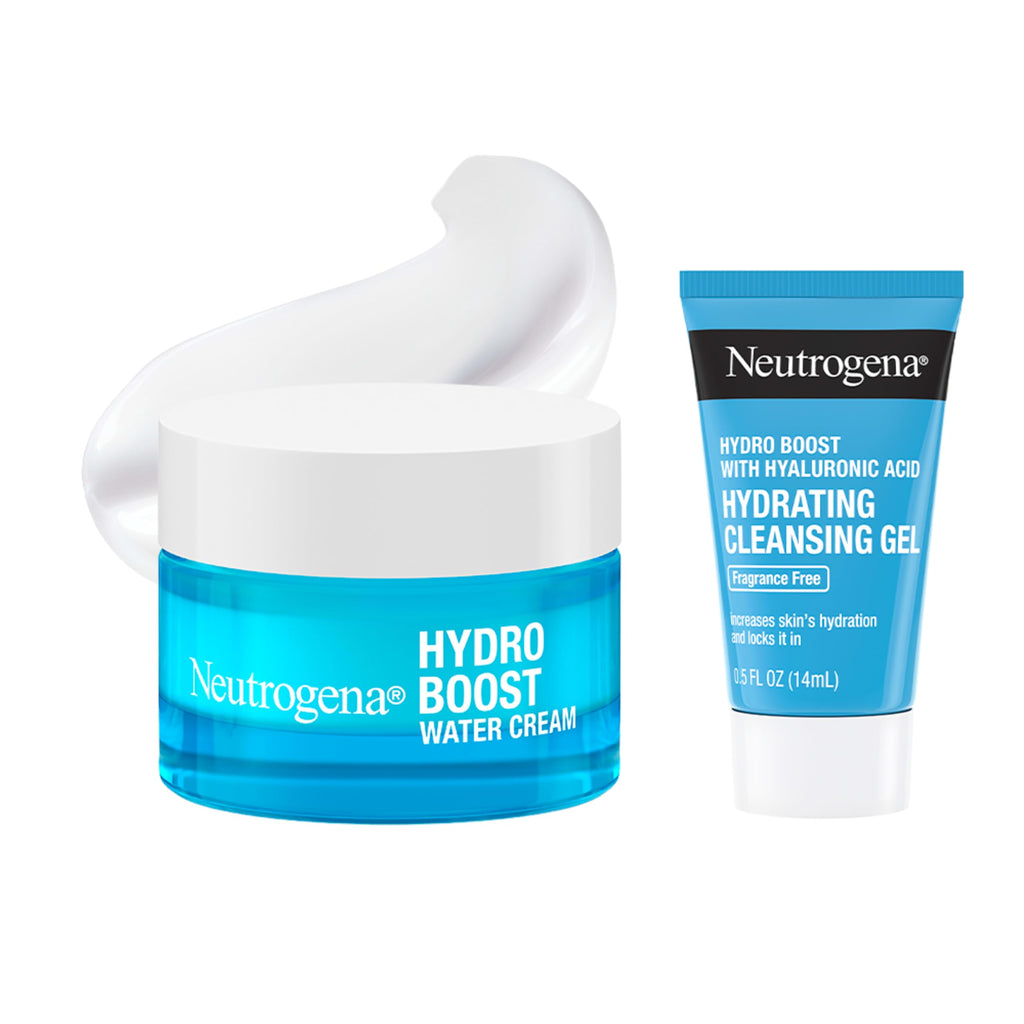 Neutrogena Hydro Boost Water Cream Face Moisturizer + Trial Cleanser, 2 pk