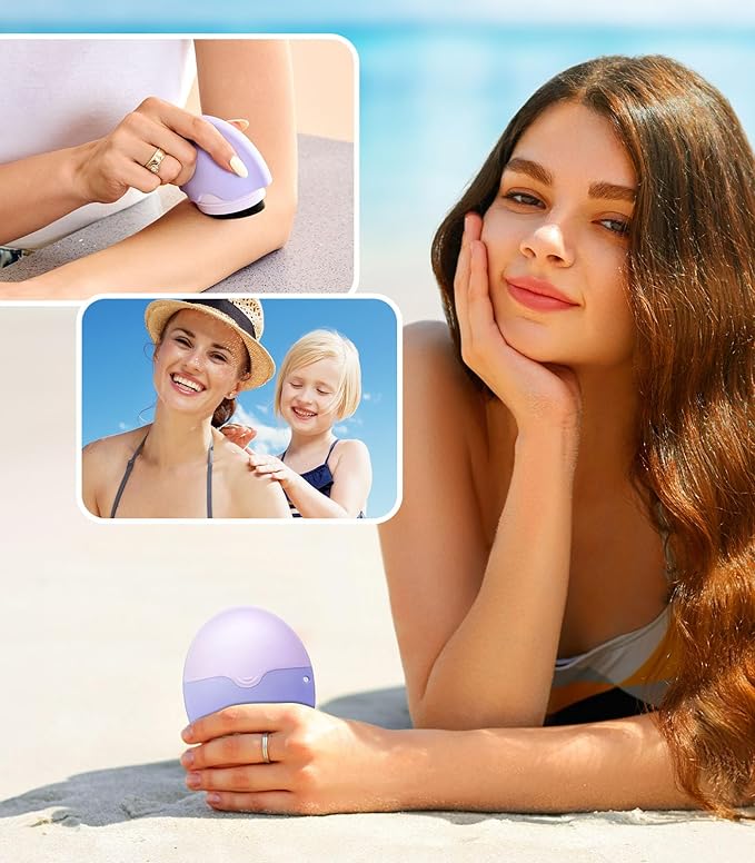 Sunscreen Applicator - Portable - BPA-Free Refillable Roll on Sponge Sunscreen, Suncream & Lotion Applicator For Kids, Adults & Families - Perfect Size for Travel(Purple)