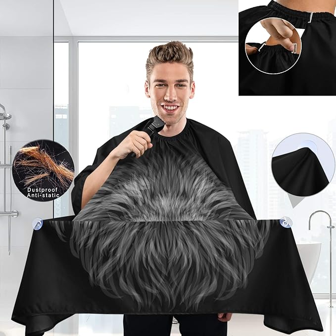 visesunny Lion Black White Pattern Barber Cape Anti-Static Hair Cutting Cape with Snap Closure Professional Salon Polyester Cape Barber Water-Resistant Hairdressing Cape Adjustable Snap for Hairstylis