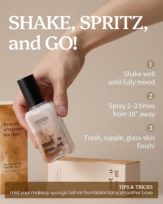 Milk Tea Dewy Skin Mist | Ultra Hydrating Facial Mist | 2X Moisturizing Makeup Setting Spray, Korean Skincare 3.38 fl oz