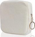 Teircno Sanitary Napkin Storage Bag, Preppy Corduroy Period Bag for Women, Cute Portable Period Pouch with Zipper, Sanitary Pads Bag Tampons Holder for Purse, First Period for Women Ladies