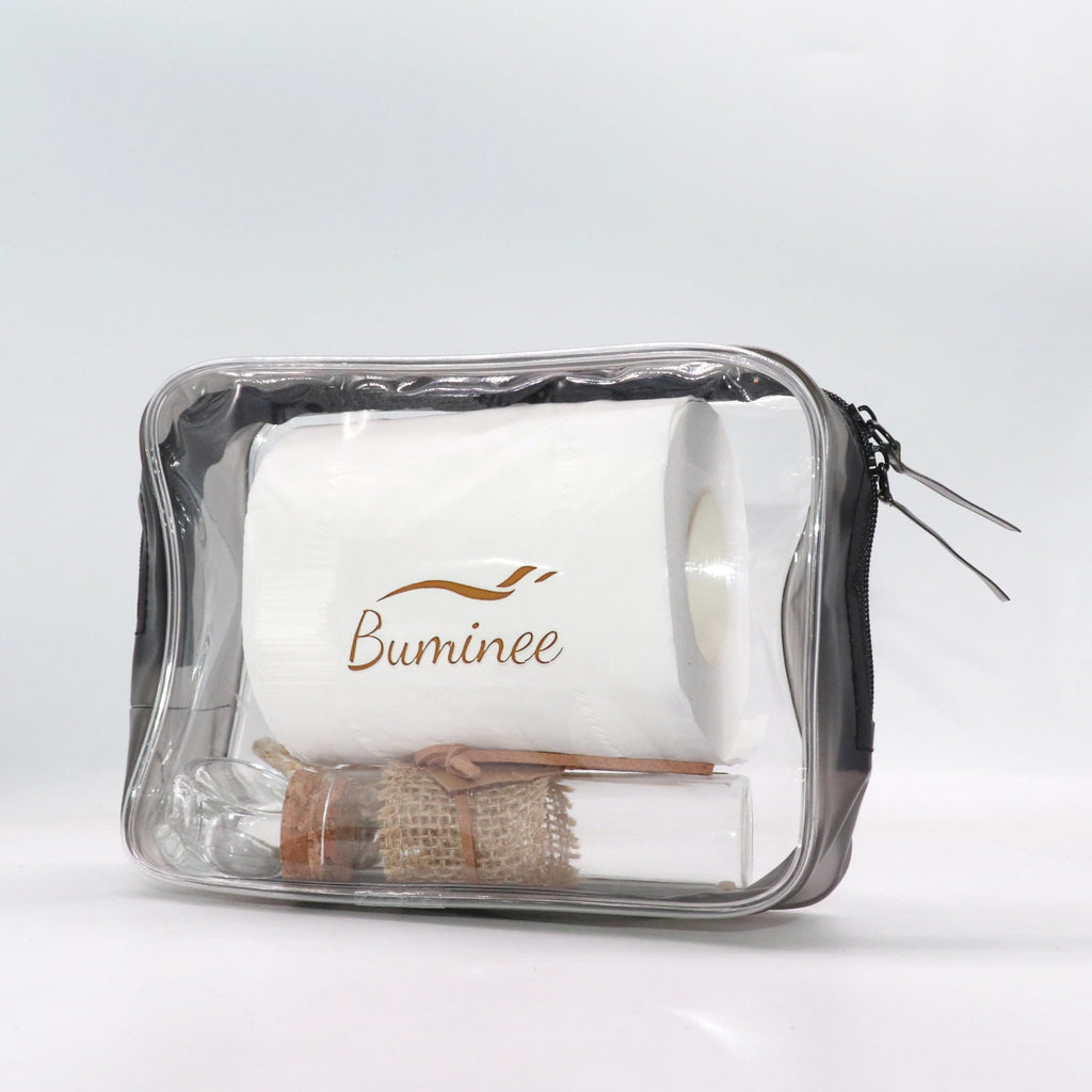 Buminee Clear Travel Bags for Toiletries, Lightweight Toiletry Bag, 2 Pack Multipurpose Transparent TSA Cosmetic Bag