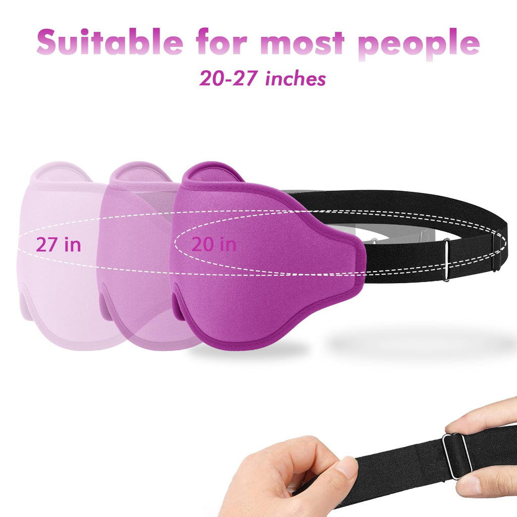 Sleep Eye Mask for Men Women, Lash Extensions 3D Sleeping Mask, Travel Blackout Night Blindfold Eye Shade Cover with Adjustable Strap (Purple)