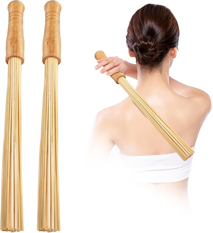 WYJTPONE 2PCS Bamboo Massage Sticks,Bamboo Therapy Massage Body Tool for Relax Muscles (2)
