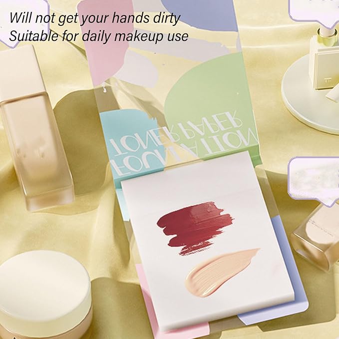 Nurnesy 200 Disposable Nail Art Cosmetic Palette Paper Makeup Mixing Sheets 2 Sticks for Beauty Nail Salon Home Use