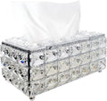 Geesatis Tissue Box Cover,Rectangle Tissue Box Holder,Silver8''x4.5''x3.5''