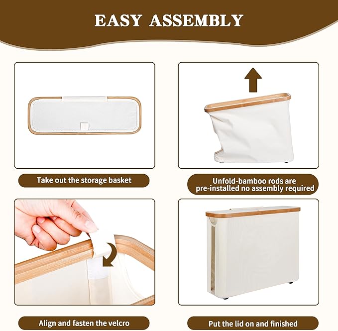 Toilet Paper Storage Basket with Lid - The Ultimate Bathroom Organizer, Free Standing Toilet Paper Holder for Up to 9 Mega Rolls, Toilet Tissue Storage Bin with Handle for RV Closet, Beige