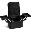 Stagiant Makeup Train Case, Nail Bag Organizer Case, Makeup Box Organizer, 4 Tier Large Travel Makeup Case with Compartments/Shoulder Strap for MUA/Manicure/Tattoo/Eye Lash Extension,Black