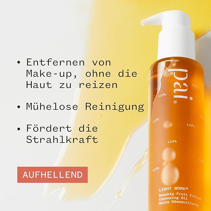 PAI SKINCARE - Light Work Organic Rosehip Fruit Extract Cleansing Oil | Natural, Vegan, Sensitive Skincare (0.9 fl oz | 28 mL)