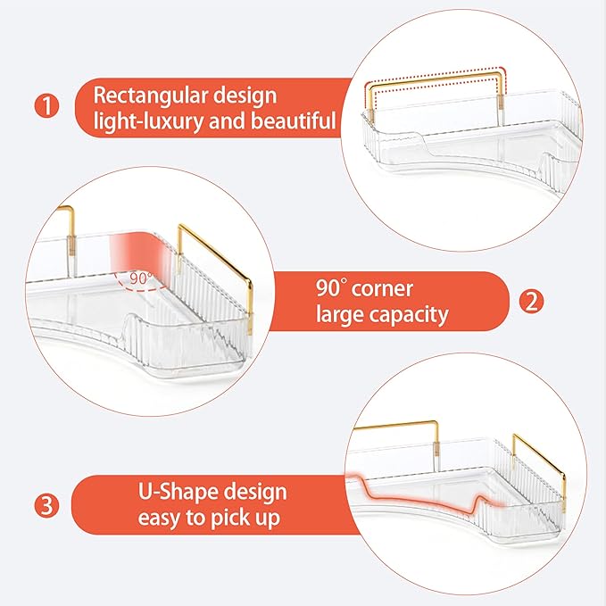 Weidace Corner Bathroom Counter Organizer Bathroom Countertop Shelf Makeup Organizer for Vanity Perfume Tray for Corner Storage (3 Tiers, White)