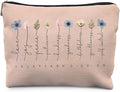 Likjad Christian Gifts Makeup Bag, Floral Christian Cosmetic Bags for Women, Galatians 5:22-23 Bible Verse Makeup Pouch, Faith Based Gifts Zipper Pouch(light pink)