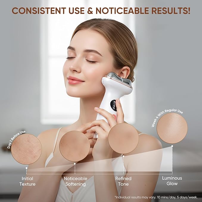 Kdune 7-in-1 Microcurrent Facial Device, Red Light Therapy Face Massager with Hot & Cold Gua Sha for Morning Depuffing & Daily Skin Care